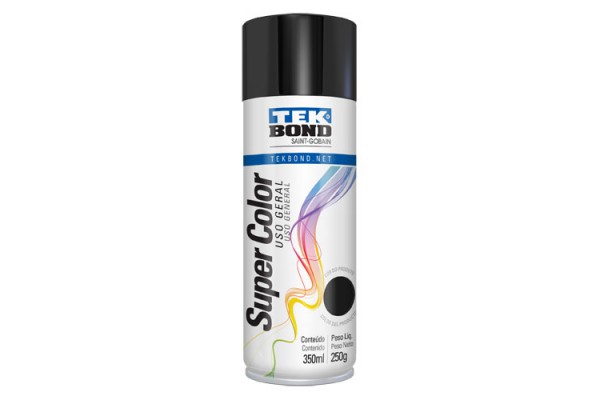 TINTA SPRAY TEK BOND USO GERAL PRETO BRILHANTE 350ML